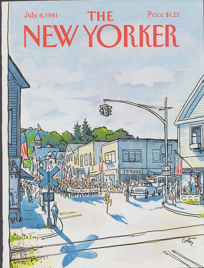 New Yorker cover Getz town 4th of July parade 7/6 1981