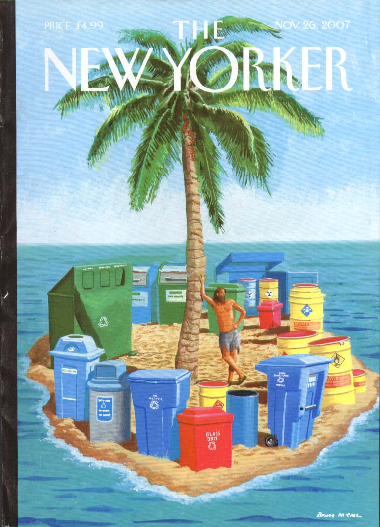 New Yorker cover McCall marooned recycler 11/26 2007