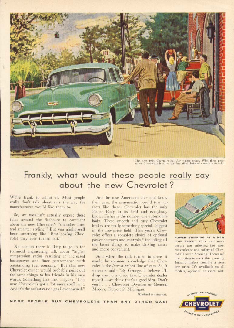 Chevrolet Bel Air What These People Really Say Ad 1954