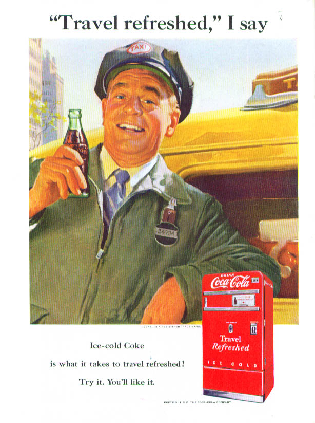 Travel Refreshed, I Say Coca-cola Ad 1951 Cabdriver