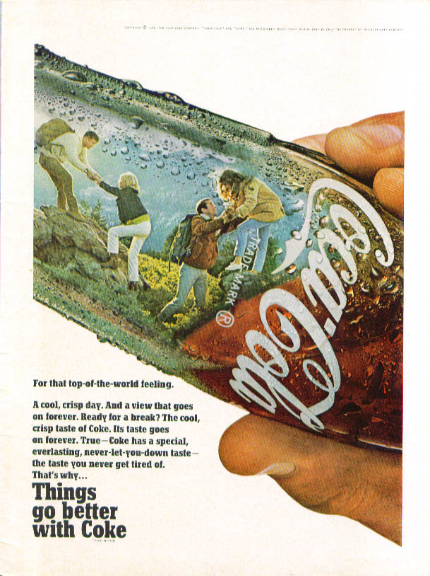 Top-of-the-world Feeling Coca-cola Ad 1968 Hiking