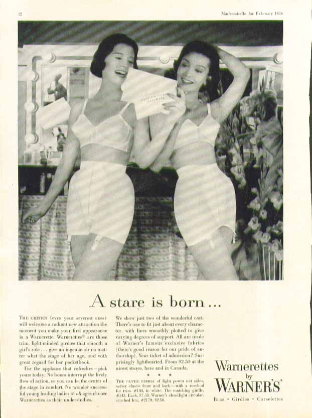  Warner Wonderful Sta-Up-Top Girdles Fashion 1952 Vintage  Antique Advertisement: Prints: Posters & Prints
