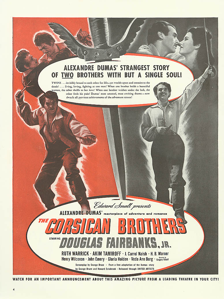 Douglas Fairbanks Jr The Corsican Brothers Ad 1941