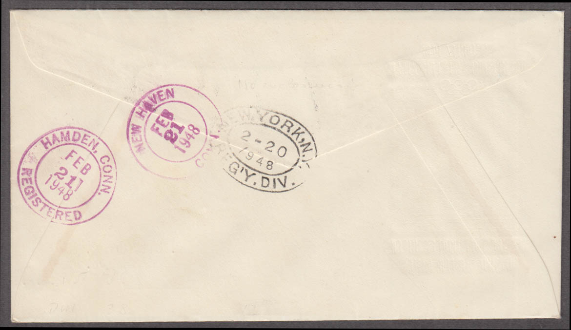 1948 St Moritz Winter Olympics Cachet Cover 4 Stamps Pm Switzerland