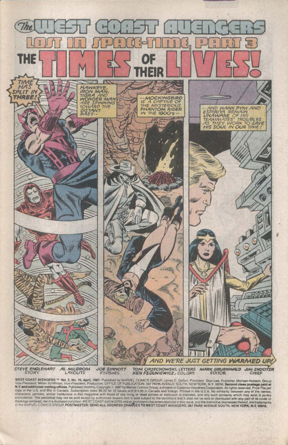 WEST COAST AVENGERS #19 Marvel comic book 4 1987