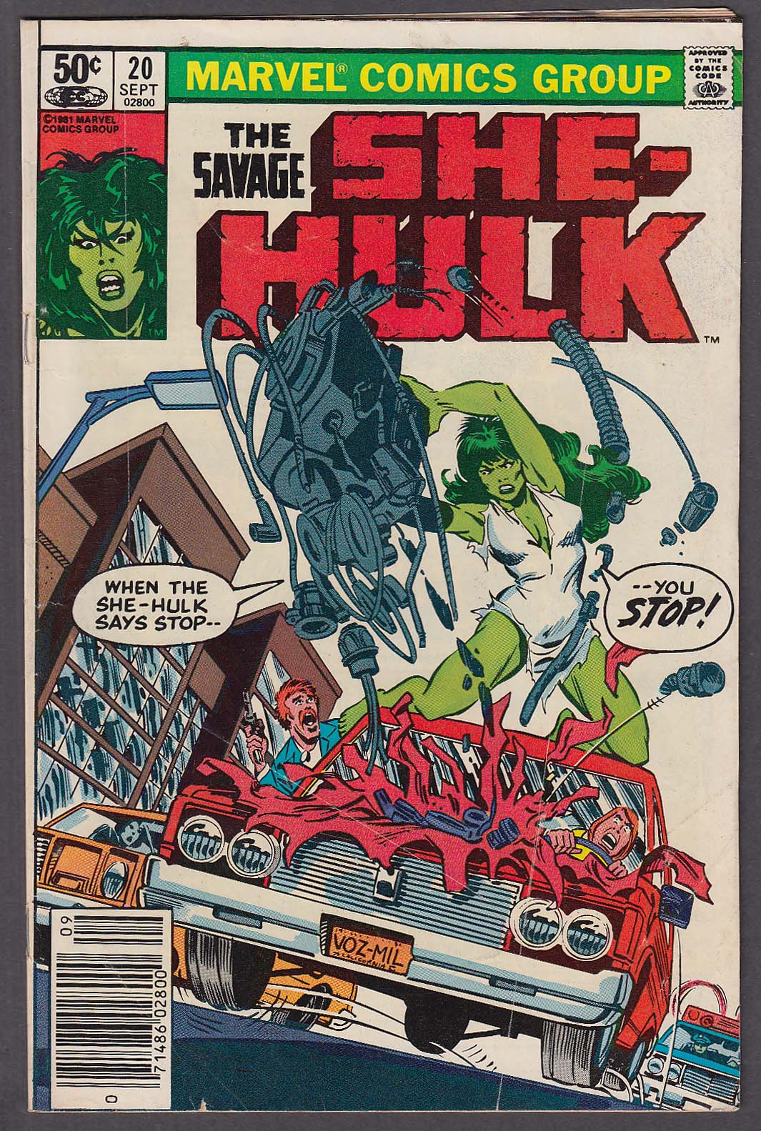 The Savage SHE HULK 20 Marvel Comic Book 9 1981