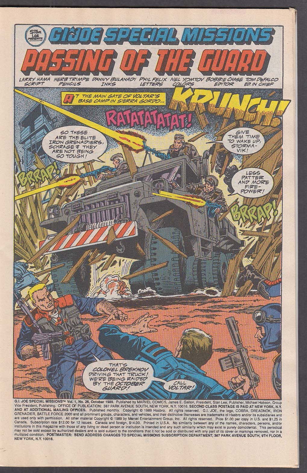 GI JOE SPECIAL MISSIONS #26 Marvel Comic Book 10 1989