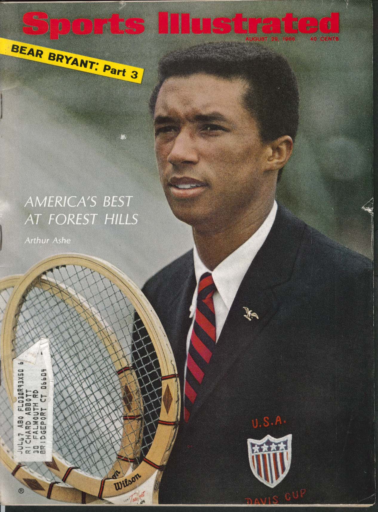 SPORTS ILLUSTRATED Arthur Ashe John Brodie Beth Ralston Jim Nash 8 29 1966