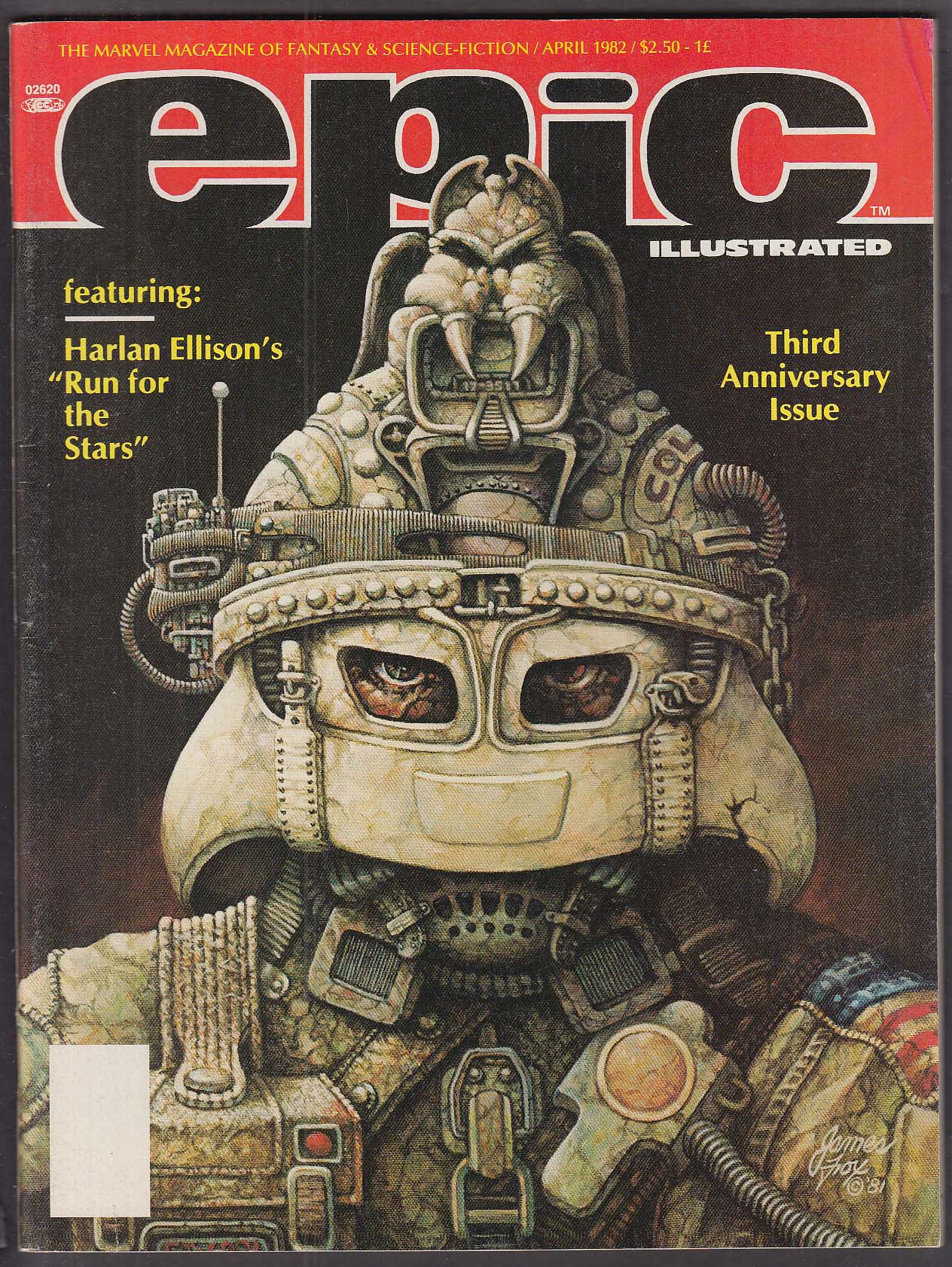 Epic Illustrated Harlan Ellison, James Fox Cover + 4 1982