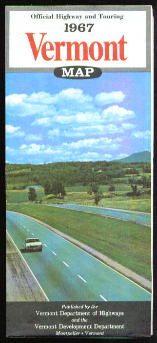Vermont Dept Of Highways Official Hghway Road Map 1967