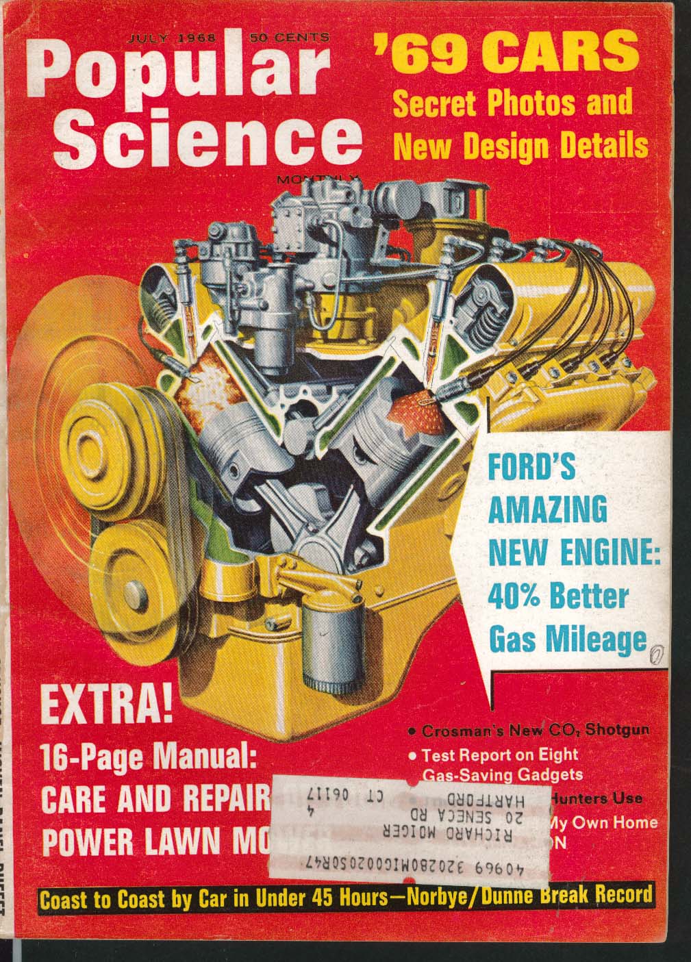 POPULAR SCIENCE Ford V8 Ed McMahon CO2 Shotgun Honda Motorcycles 7 1968