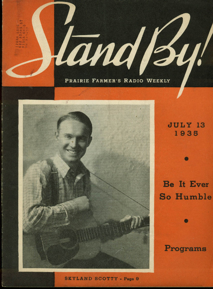 Country singer Skyland Scotty STAND BY Prairie Farmer's Radio Weekly 7/