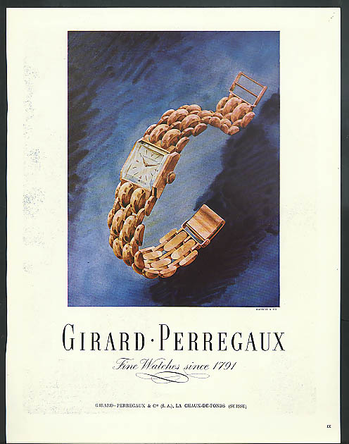 Girard Perregaux Wrist Watch ad France ad 1948 wristwatch