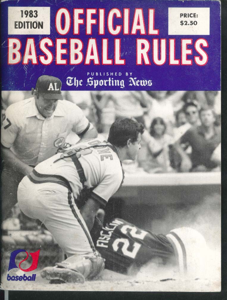 Official Baseball Rules 1983 Edition Sporting News