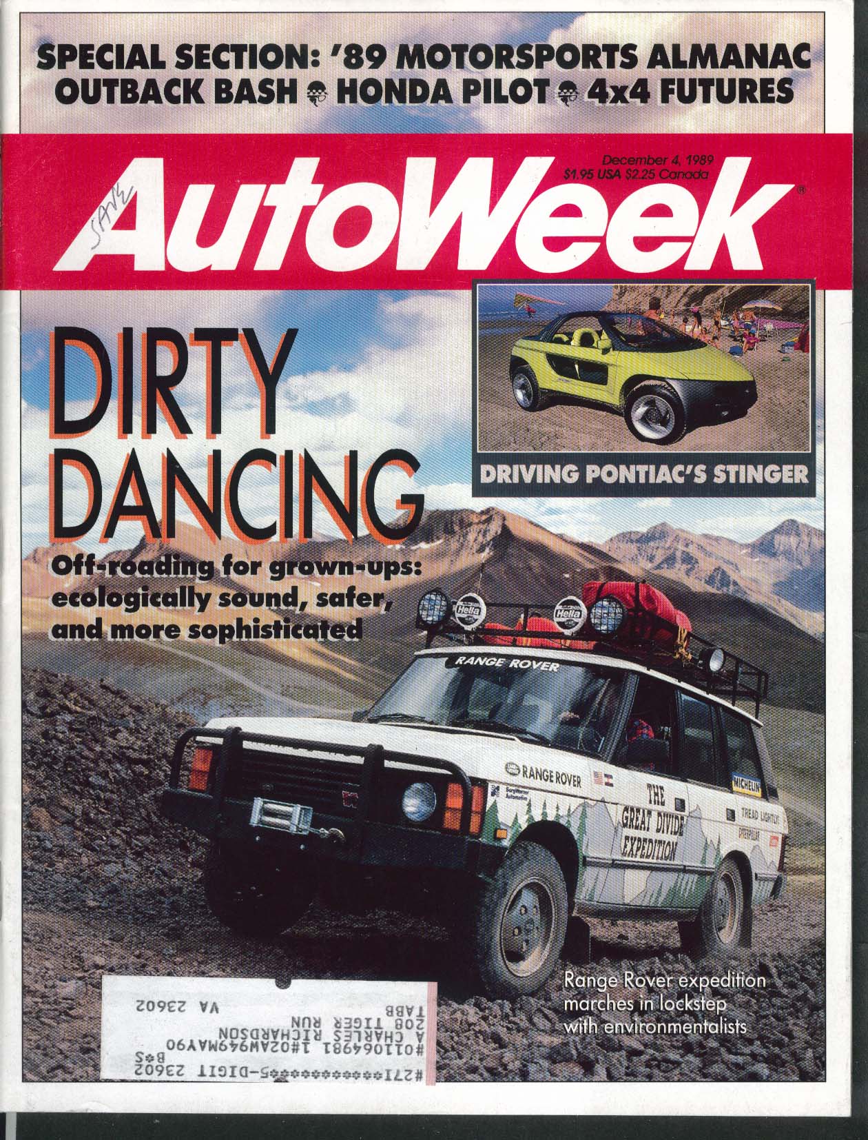 Auto Week Pontiac Stinger Range Rover Motorsports Almanac Honda Pilot 