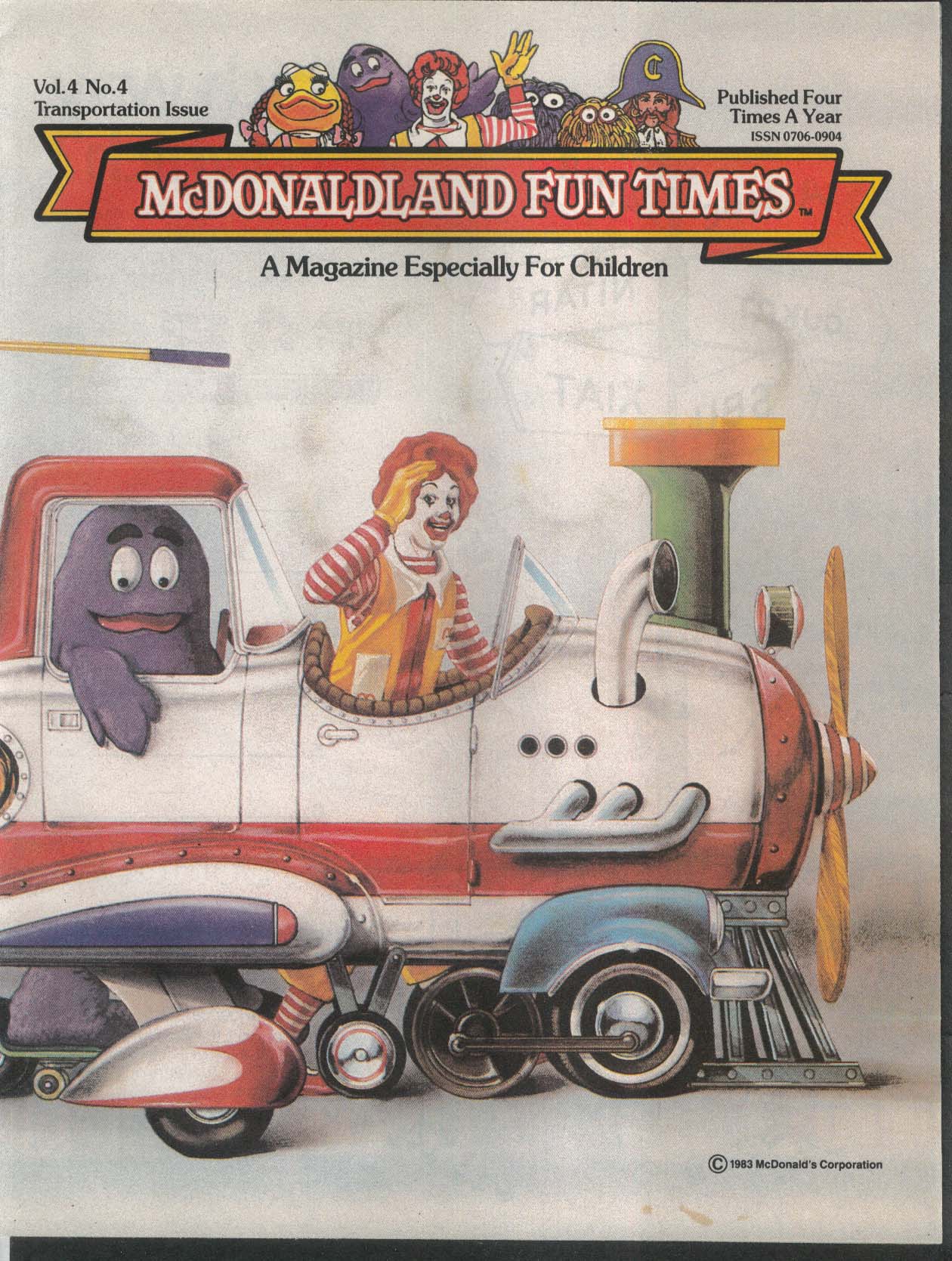 McDonaldland FUN TIMES V4 #4 1983 Transportation Issue McDonald's