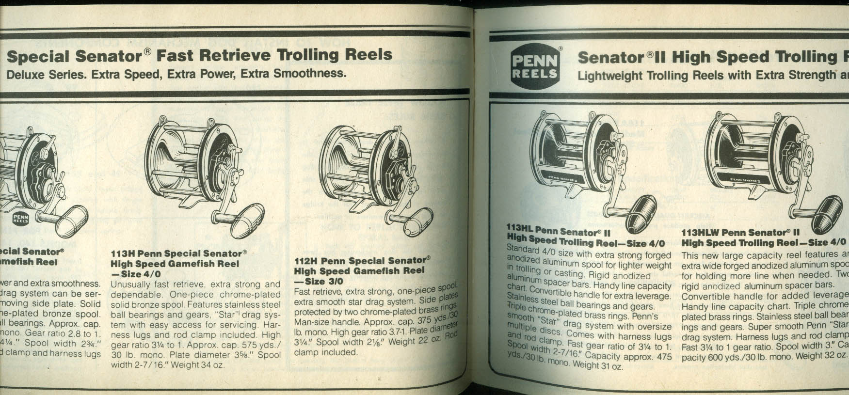 Penn Fishing Reels Model 89B Instruction & Parts Manual & Catalog 1989