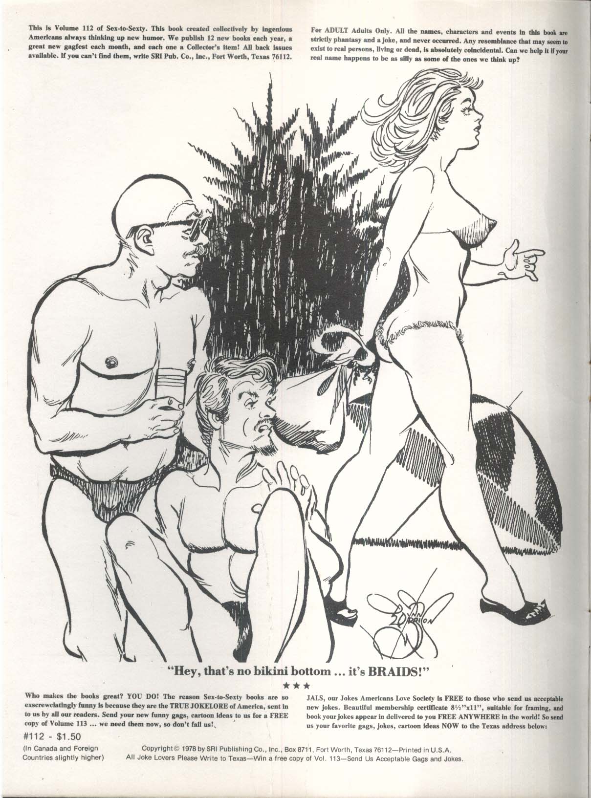 SEX TO SEXTY #112 Con-Artist Bill Ward Bill Wenzel ++ 1978