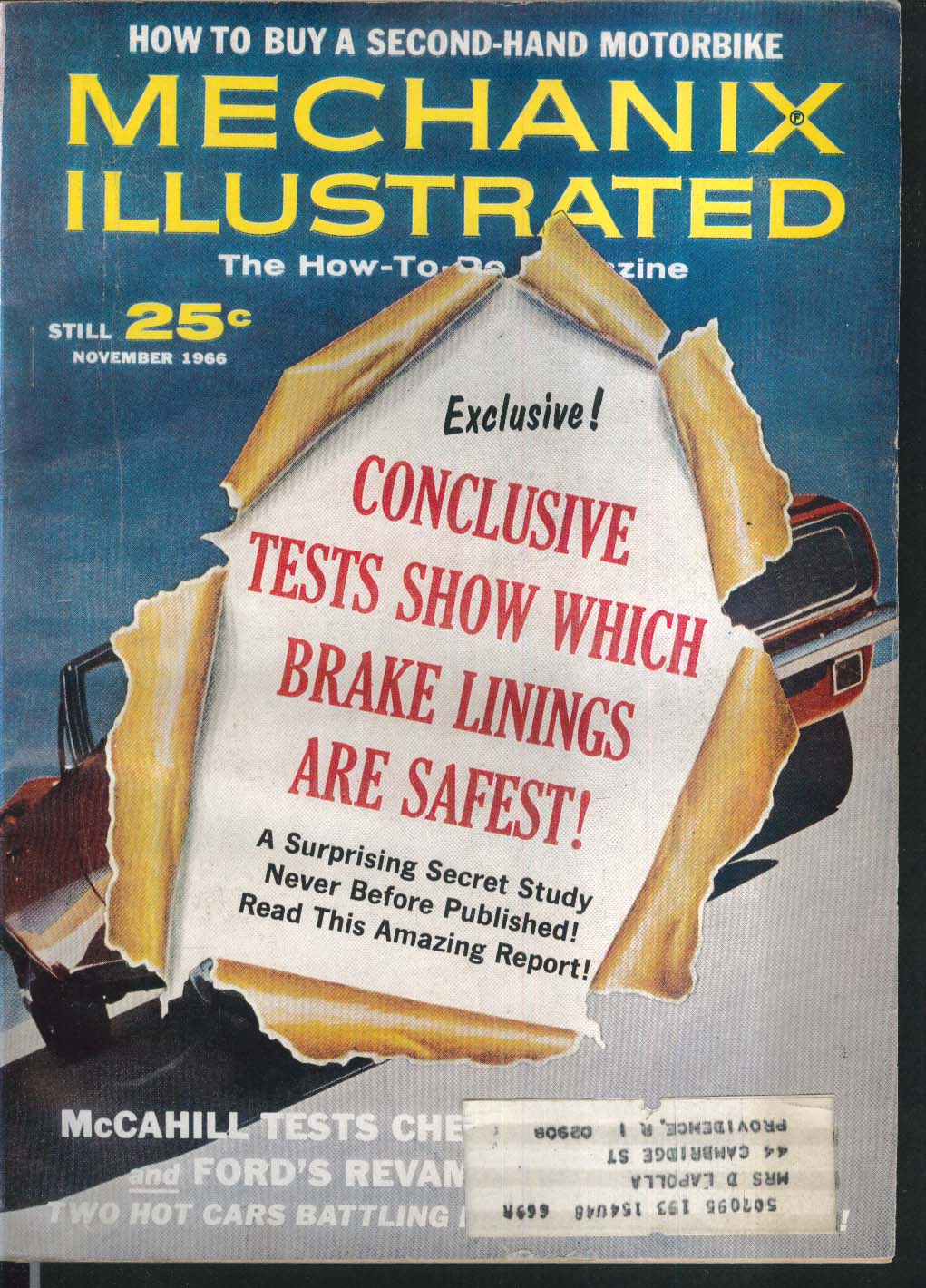 Mechanix Illustrated 1967 Chevrolet Camaro Ford Mustang Road Tests 11 1966