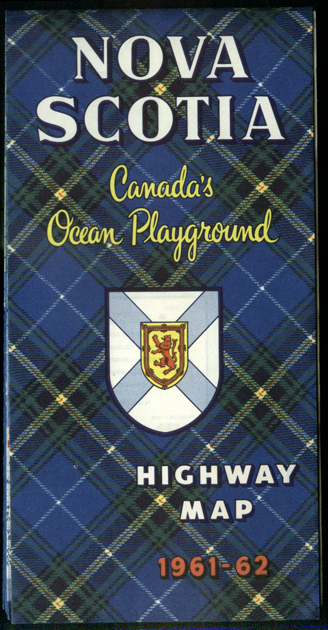 Nova Scotia Canada's Ocean Playground Highway Road Map 1961-1962