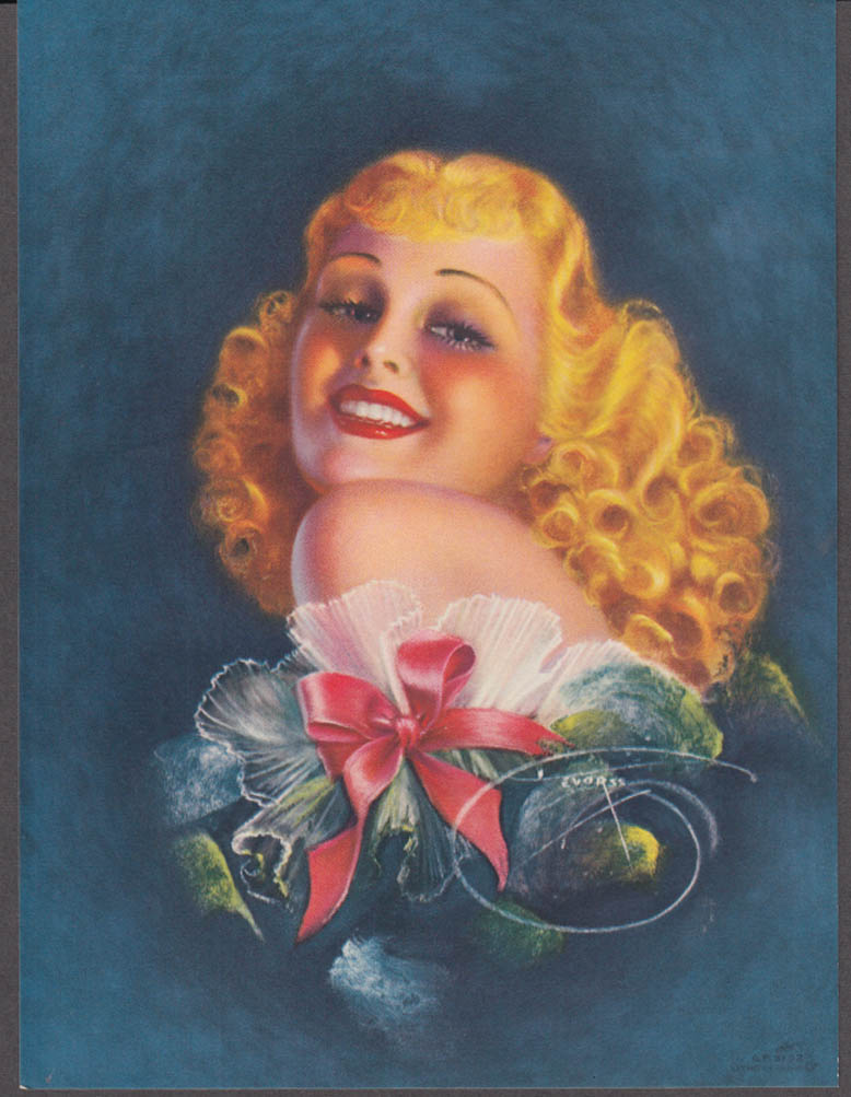 Billy de Vorss Girl with the Golden Hair pinup calendar print 1940s GP5152