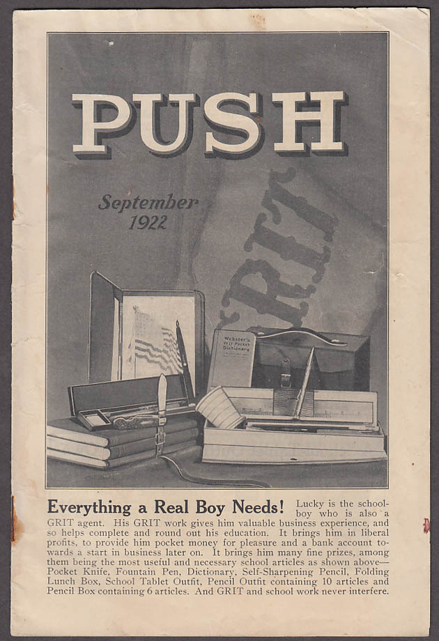 PUSH Grit newsboy monthly 9 1922 Burton Berger Leo Remenak James Lineberry