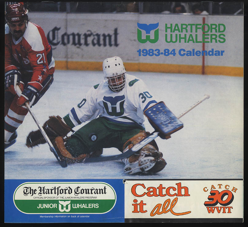 Hartford Whalers 19831984 Season Calendar Courant Channel 30 WVIT