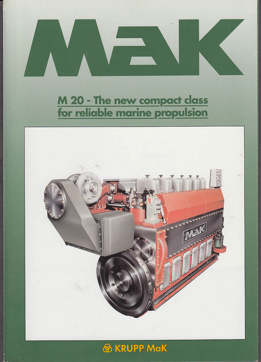 Krupp Mak M 20 Diesel Engines For Marine Propulsion Sales Folder 1992