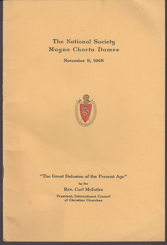 National Society of Magna Charta Dames Program & Address Rev Carl