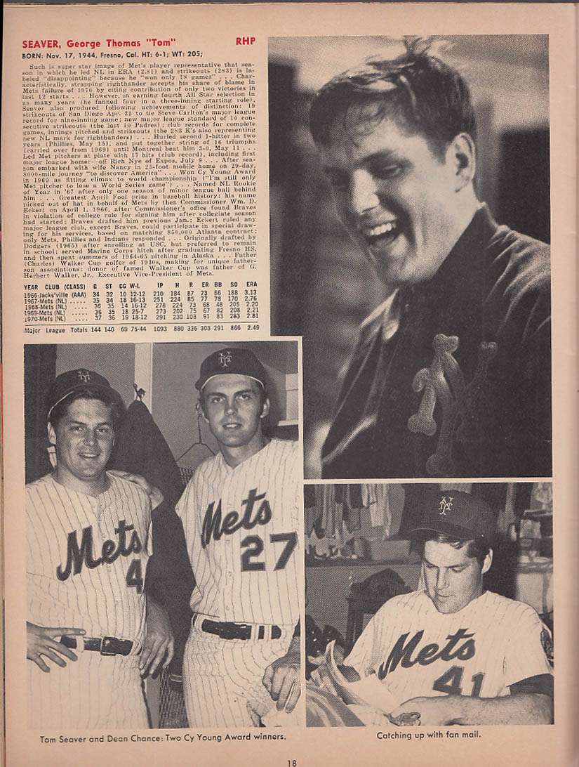 New York Mets Official Yearbook Revised Edition 1971