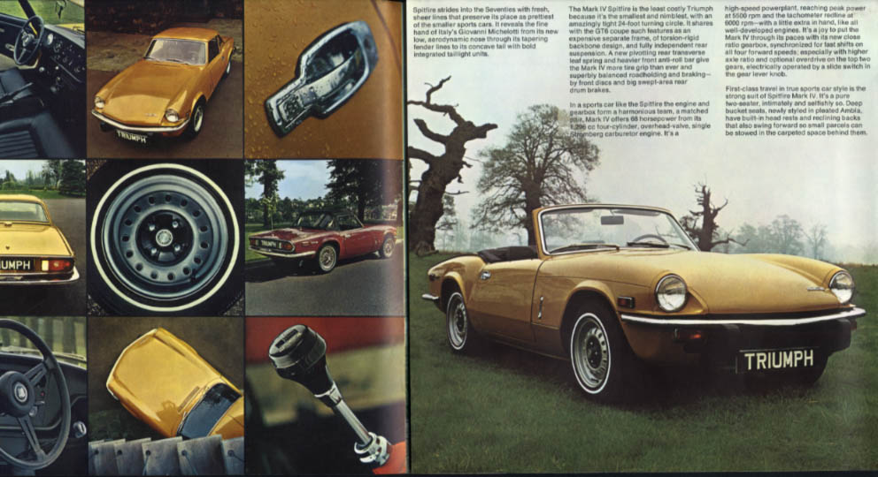 1971 Triumph Spitfire Mark Iv Sales Folder Brochure