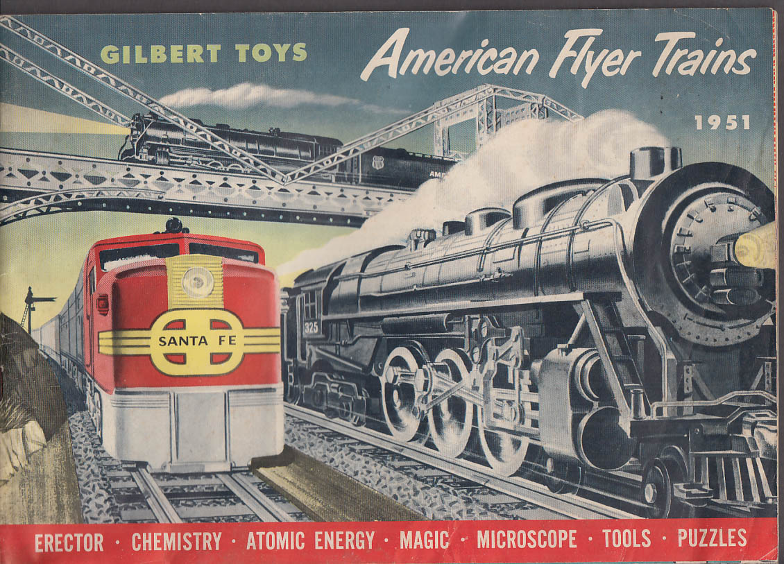 Gilbert American Flyer Electric Trains Catalog 1951 Erector Chemistry