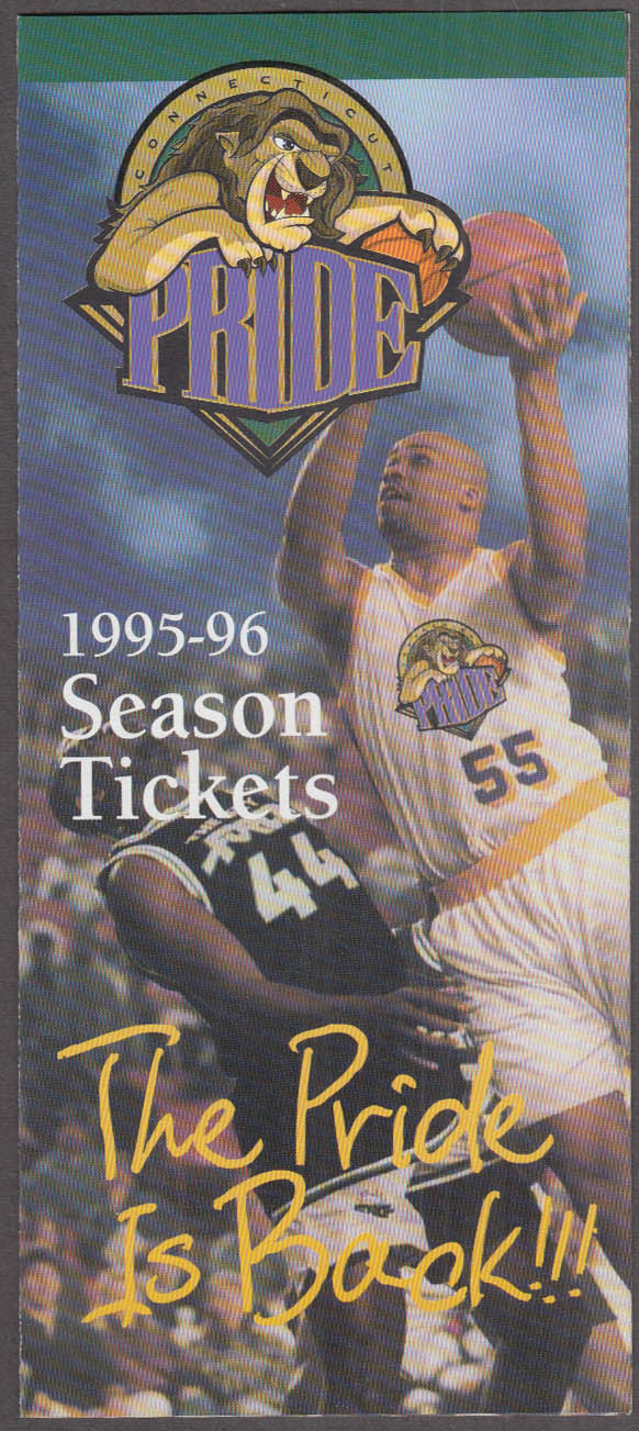 Connecticut Pride Pro Basketball Season Ticket folder 19951996 season