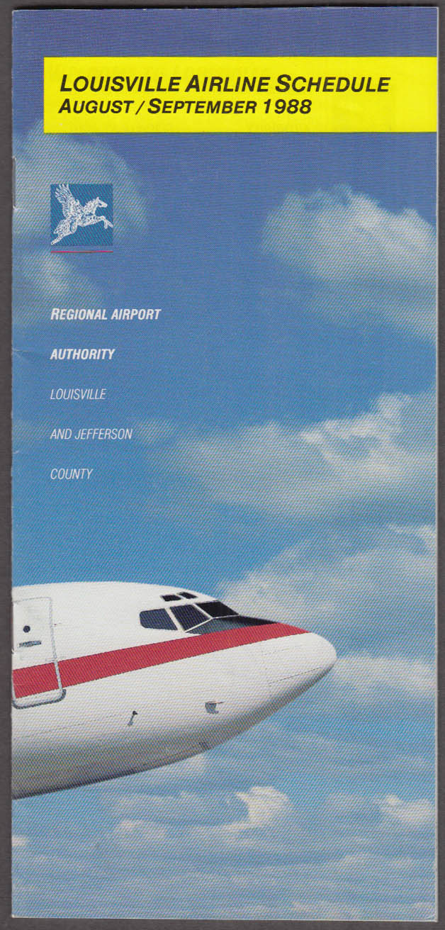 Louisville All Airline Schedule 89 1988 Standiford Field KY