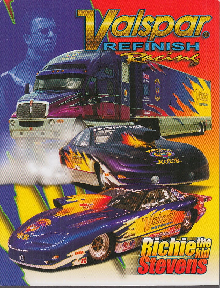 Richie the Kid Stevens Jr Valspar Pontiac NHRA promotional card 2000