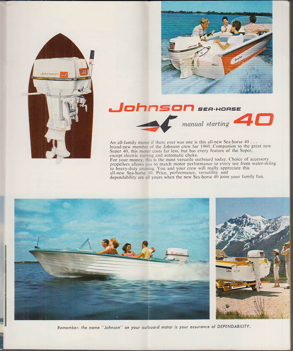 Johnson Super Sea-horse V75 Catalog 1960 Sea-horse 40 18 10 5 1 2 3