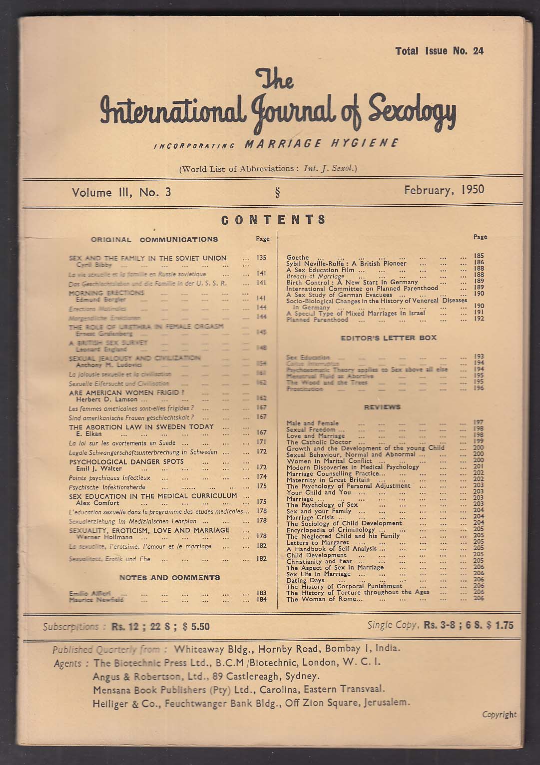 International Journal of Sexology 24 Female Orgasm Abortion in Sweden 2 1954