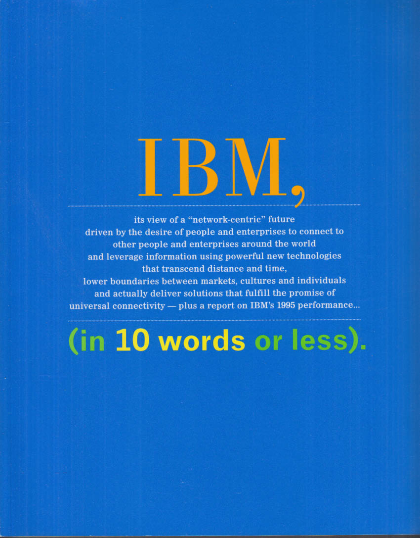 IBM Annual Report 1995 in ten words or less