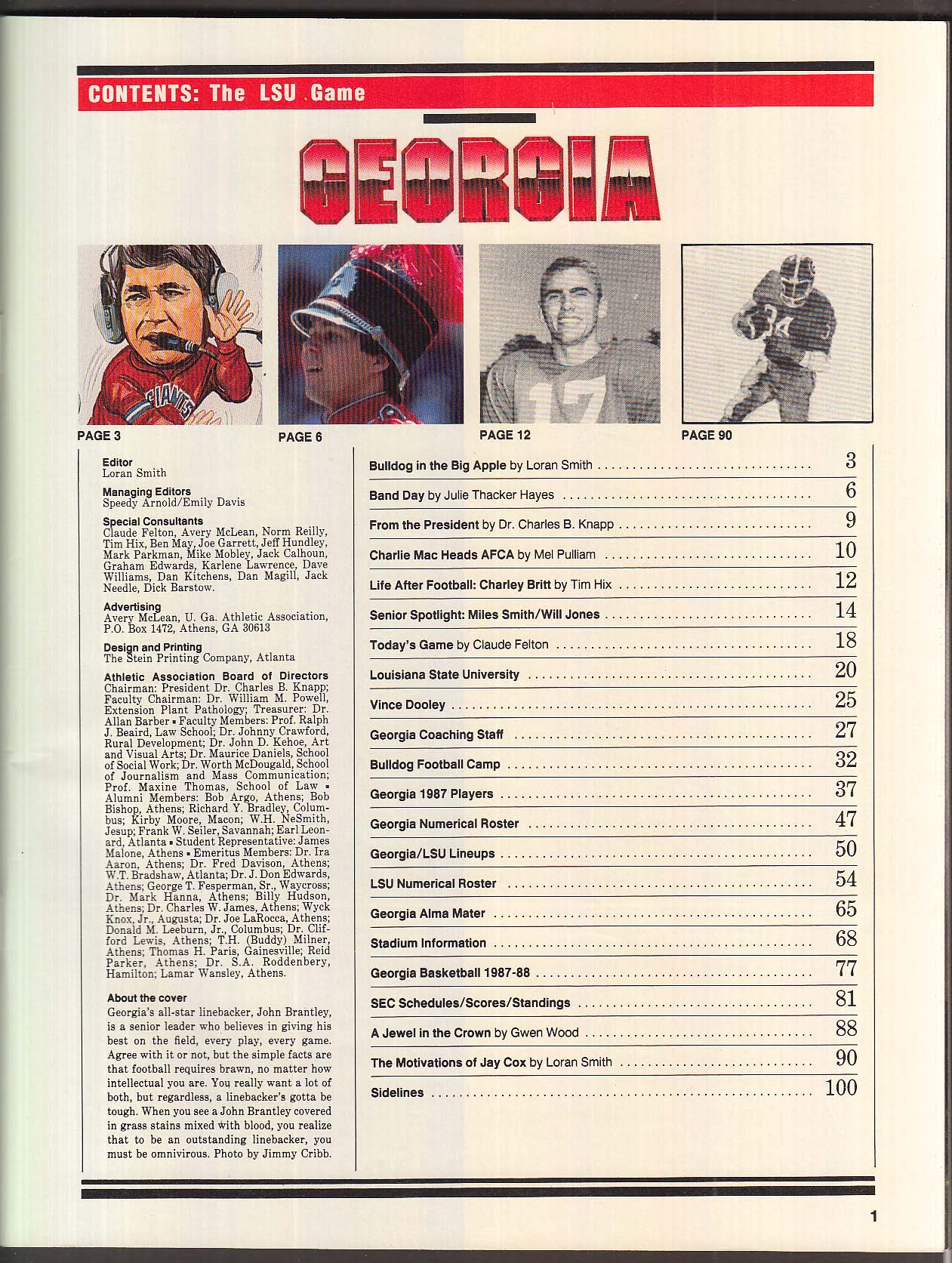 the LSU Game Official Souvenir Program 10/10 1987