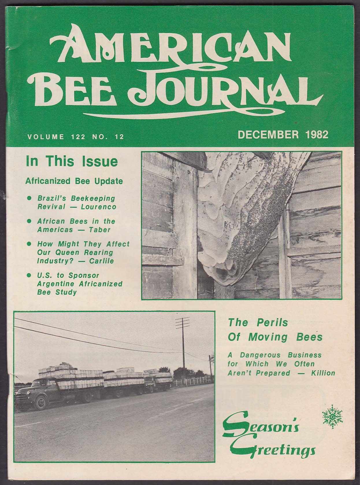 AMERICAN BEE JOURNAL Brazil African Bees Argentine Study Queen Rearing ...