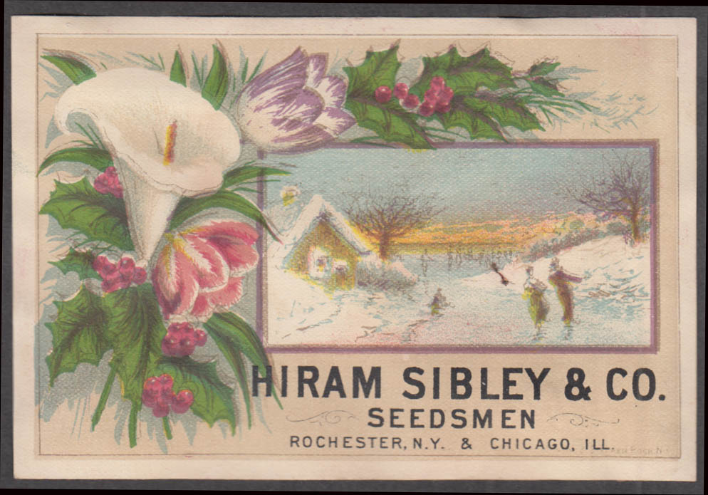 Hiram Sibley Seedsmen Trade Card Rochester NY Factory View 1880s