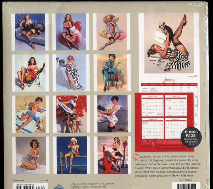 Pin Up The Art of Gil Elvgren 2015 Calendar shrinkwrapped
