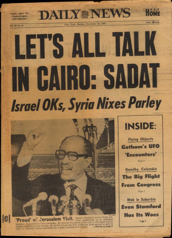 Ny Daily News Sunday 11 27 1977 Sadat Says Meet In Cairo; Women's Rugby