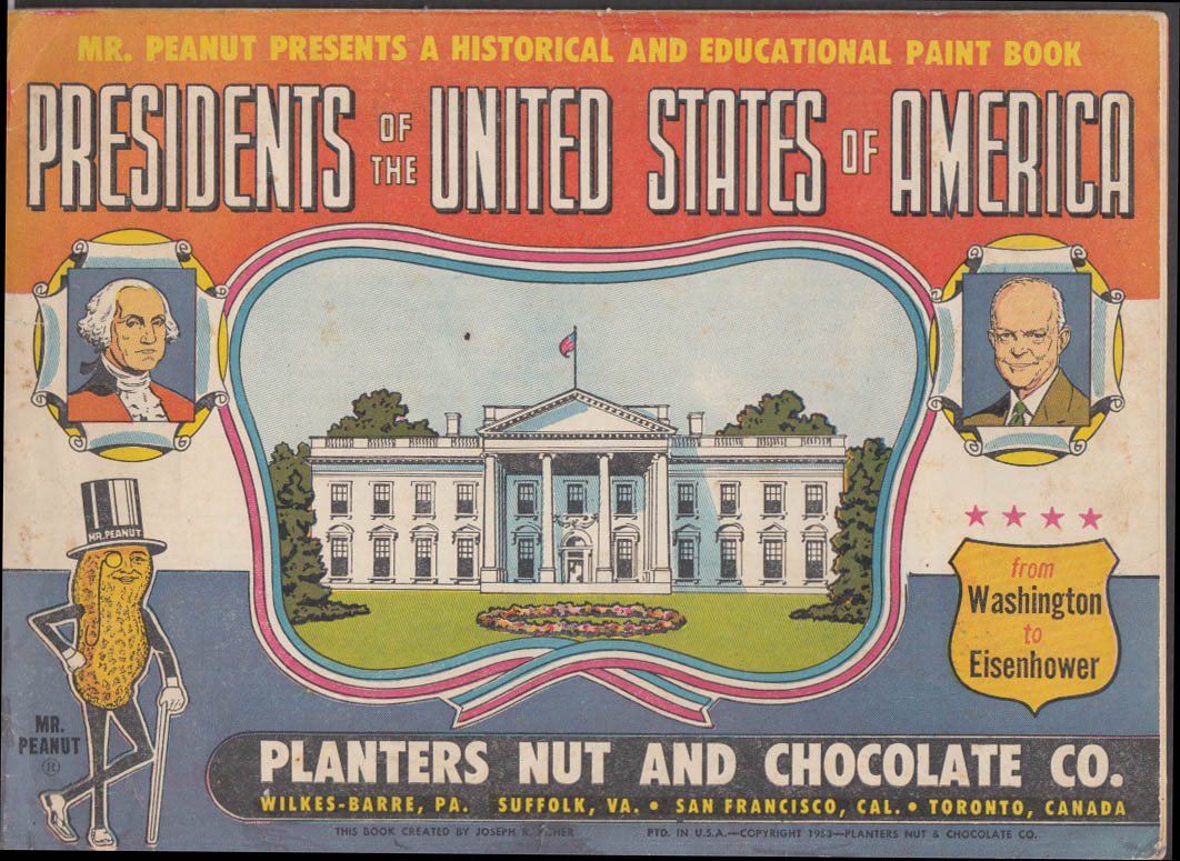 Planters Peanut & Chocolate Presidents Of The United States Coloring ...