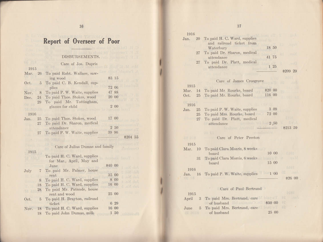 Town of Shoreham Vermont Annual Report 1916