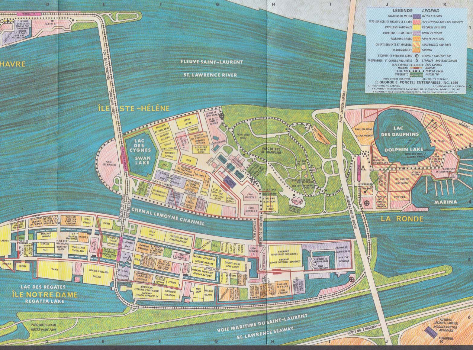 Expo 67 Bi Lingual Map Bank Of Montreal Banque De Montreal