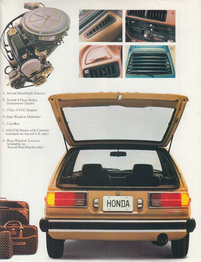 1979 Honda Accord LX & Civic 1200 CVCC Hatchback Sedans & Wagon