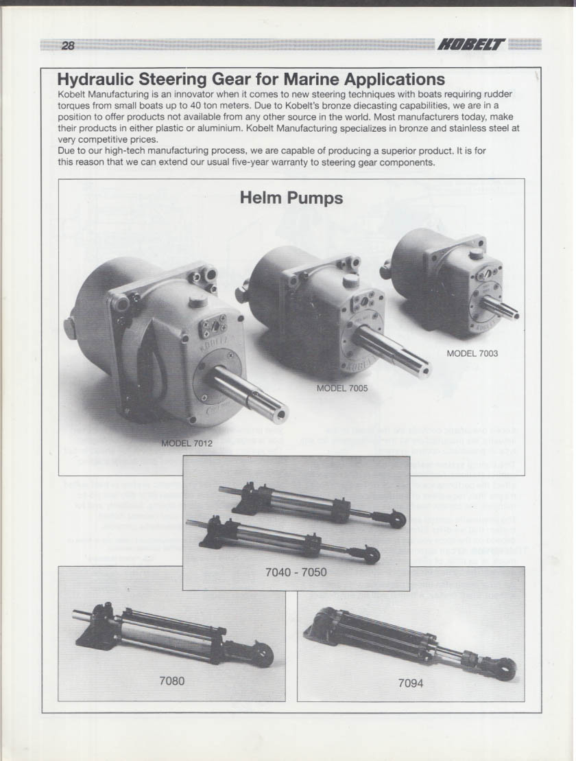 Kobelt Electronic Controls for Marine Use catalog 1994