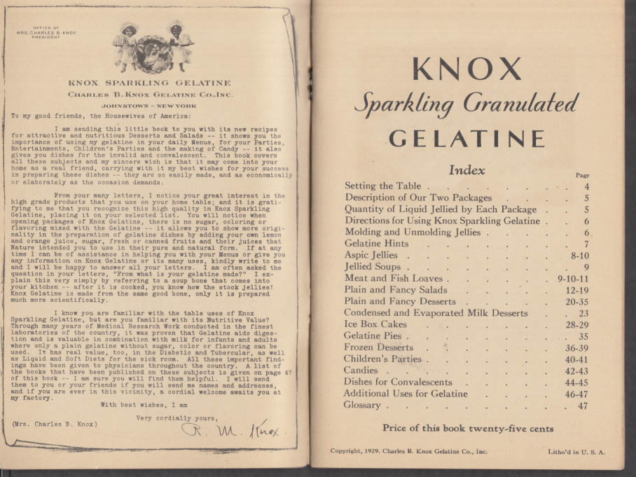 vintage knox gelatin recipes