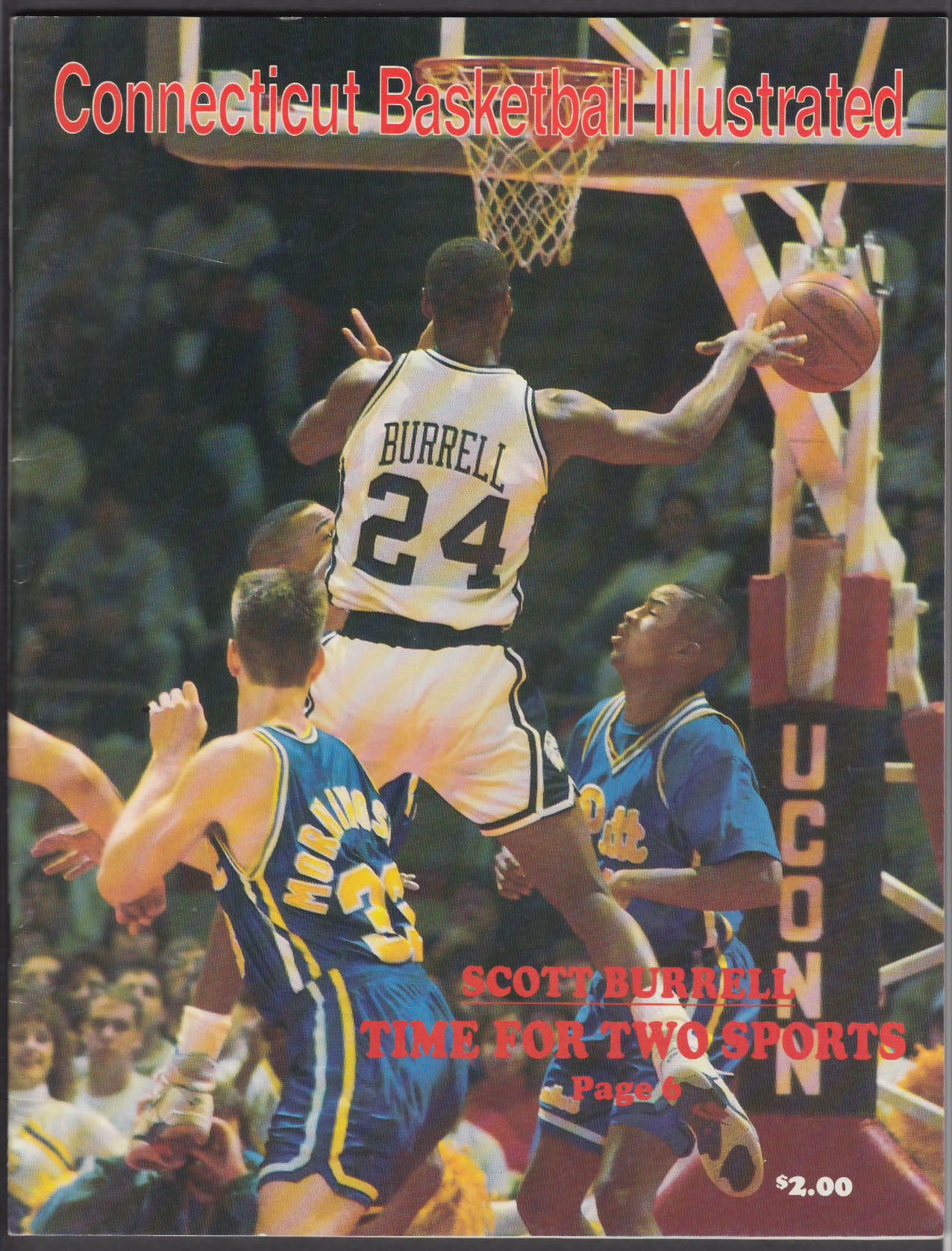 University of Connecticut Basketball Illustrated 19911992 Scott Burrell